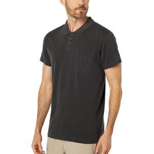 RVCA Black Slim Fit PTC Pigment Polo Shirt Size Small